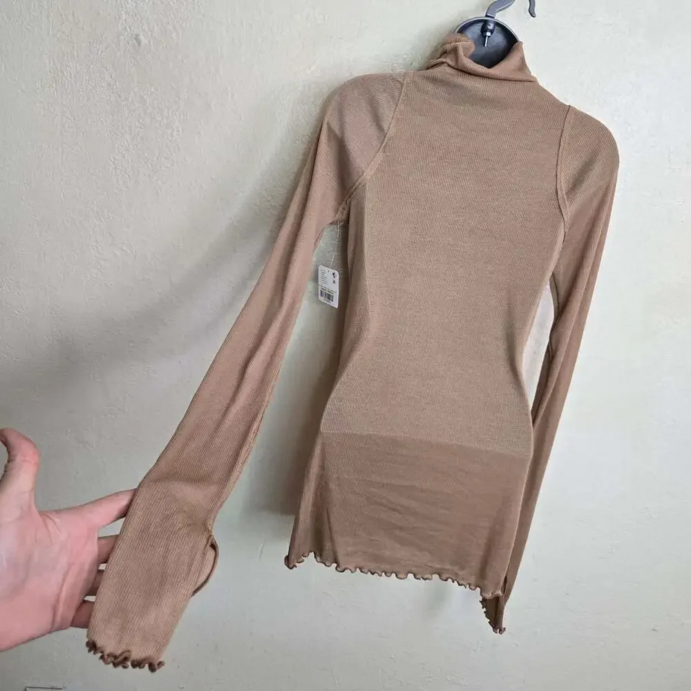 Intimately Free People Long Sleeve Ribbed Turtleneck Top Size M